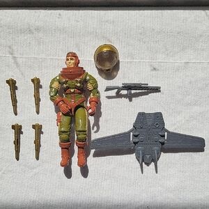 Vintage Hasbro GI Joe Genral Hawk (v1) action figure Series 10, with Jet Pack